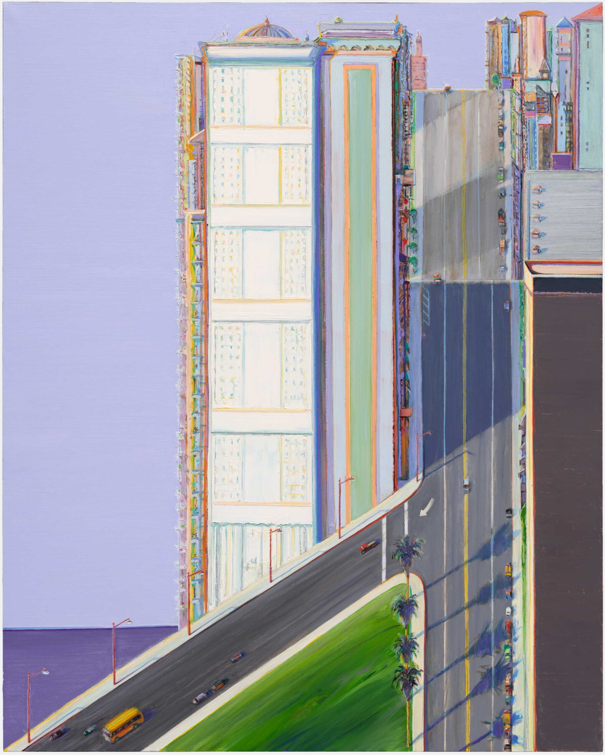 Wayne Thiebaud, "Day Streets," 1996, Oil on canvas, 59 3/4 x 48 in., Collection of the Kemper Museum of Contemporary Art, Kansas City, Missouri, Bebe and Crosby Kemper Collection, Gift of the Willian T. Kemper Charitable Trust, UMB Bank, n.a., Trustee, and the R. C. Kemper Charitable Trust, 1996.69.01. EX1143.74