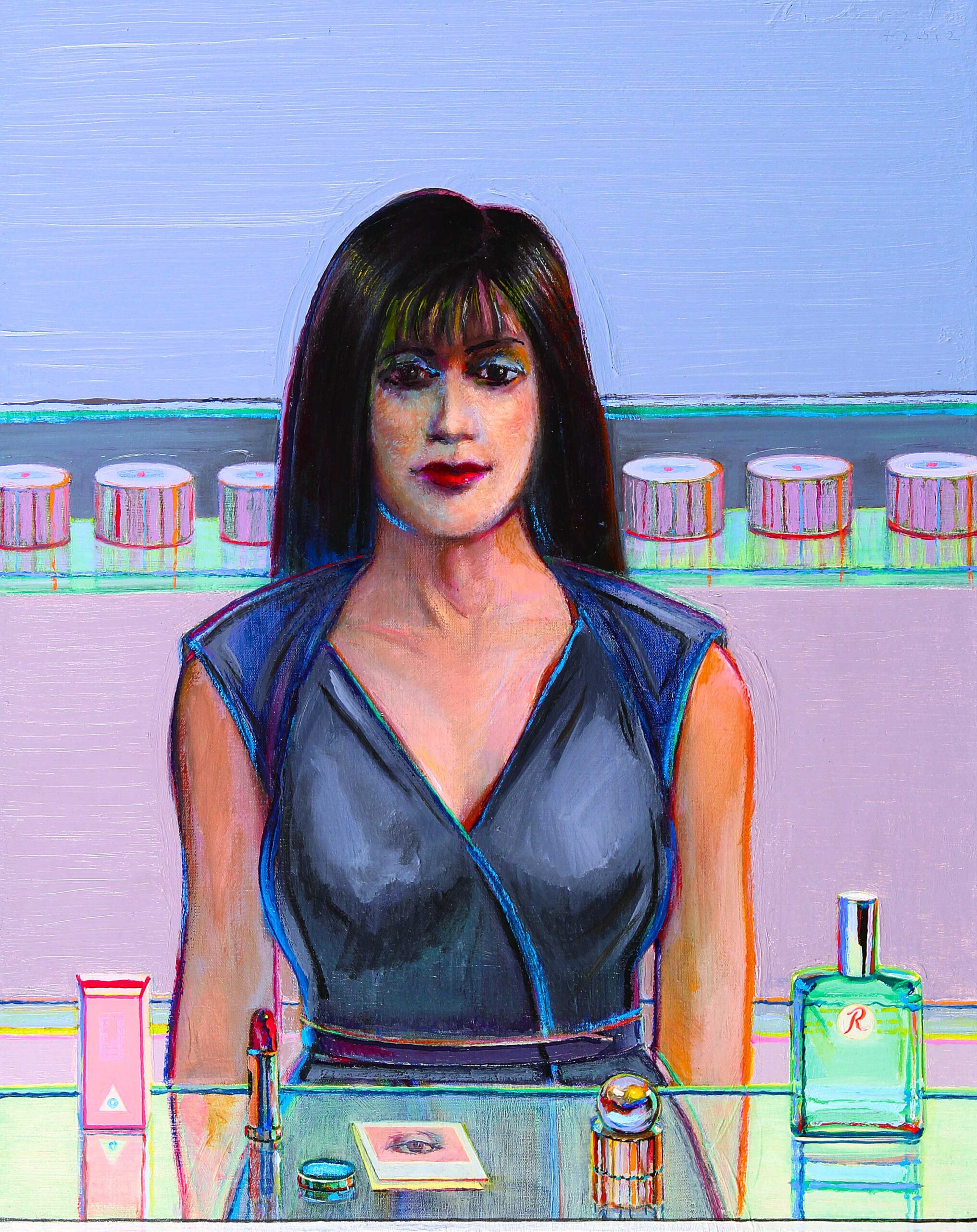 Wayne Thiebaud, "Makeup Girl," 1981-2012, Oil on canvas, 30 x 24 in., Private Collection, Courtesy Acquavella Galleries, EX1143.54