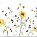 Marilla Palmer: Ecstatic Earth Marilla Palmer, "Ecstasy of the Sun," 2025, watercolor, gold leaf, embroidery, millinery foliage, pressed flowers, Durabright prints on Arches paper, 29.5 x 41 in.