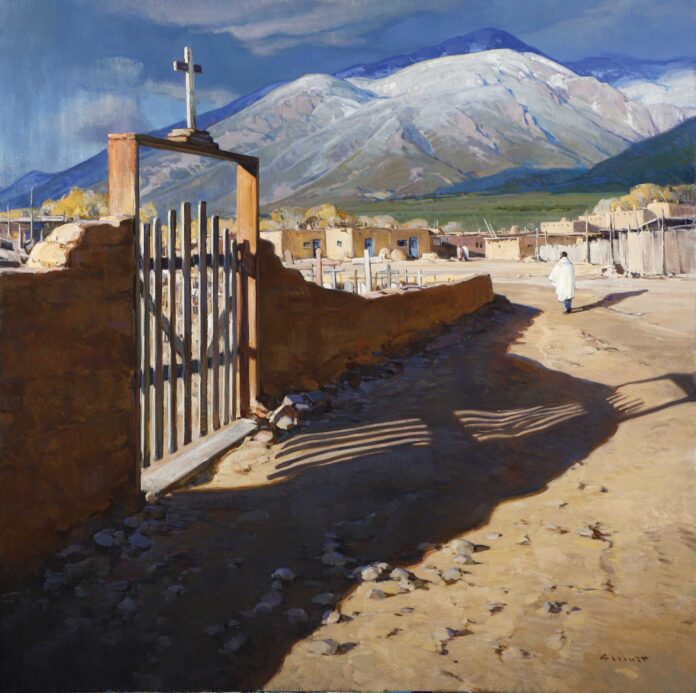 Taos Society of Artists - JOSH ELLIOTT (b. 1973), Intersections, 2025, oil on canvas, 30 x 30 in.