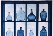 Blueprint of a Collection David Sokosh (b. 1963), "Bottle Display," 2023, cyanotype photography