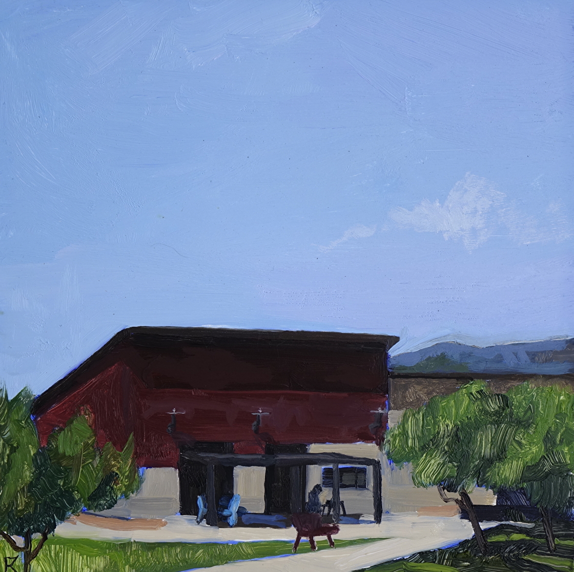 Ridgway Colorado - Emma Kalff, "Ridgway Library," oil on panel, 6 x 6 in.