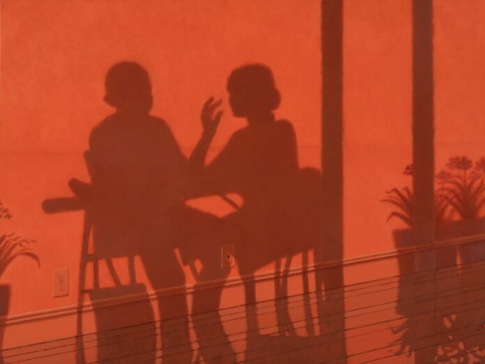 shadows in a red background