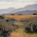 Art Fundraiser for Fire-Damaged National Monument Dotty Hawthorne, "Shrublands on the Carrizo Plain," pastel, 11" x 16"