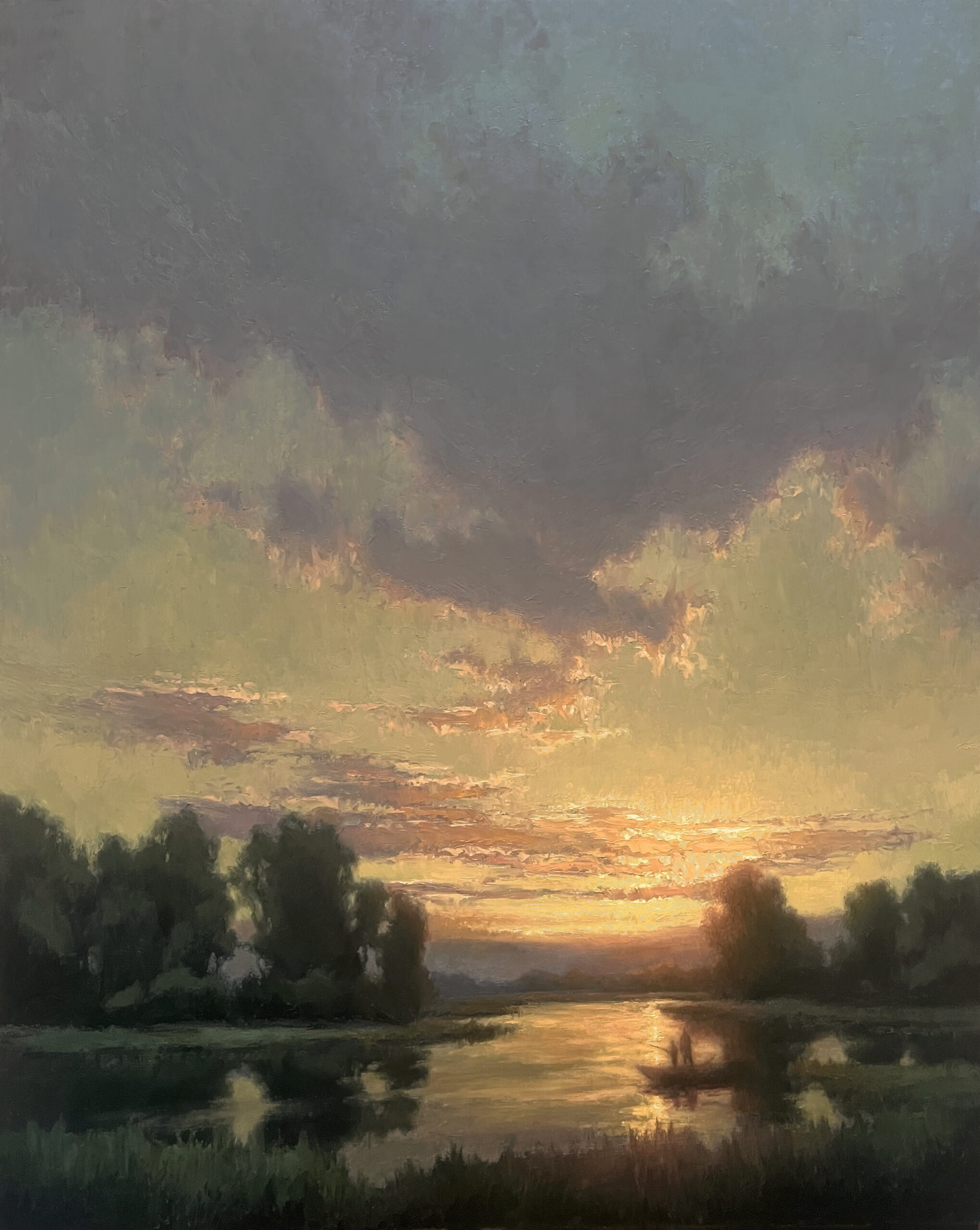 Jane Hunt, “Sunset Cast”, oil, 30 x 24 in.