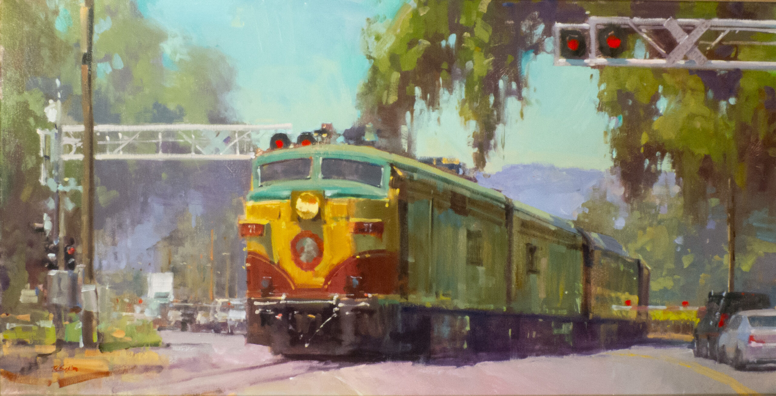 Randall C. Sexton, “Worth the Wait," 2020, oil on canvas, 24 x 48 in.