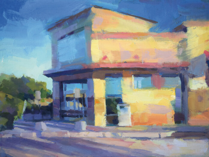 “Walgreens” by Harvey Cusworth, 2025, Oil on canvas, 11 x 14 inches.