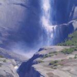 Jesse Powell: Painting Personal Stories landscape paintings - Jesse Powell, "Yosemite Falls," 2024, oil on linen, 18 x 24 in., available through the artist