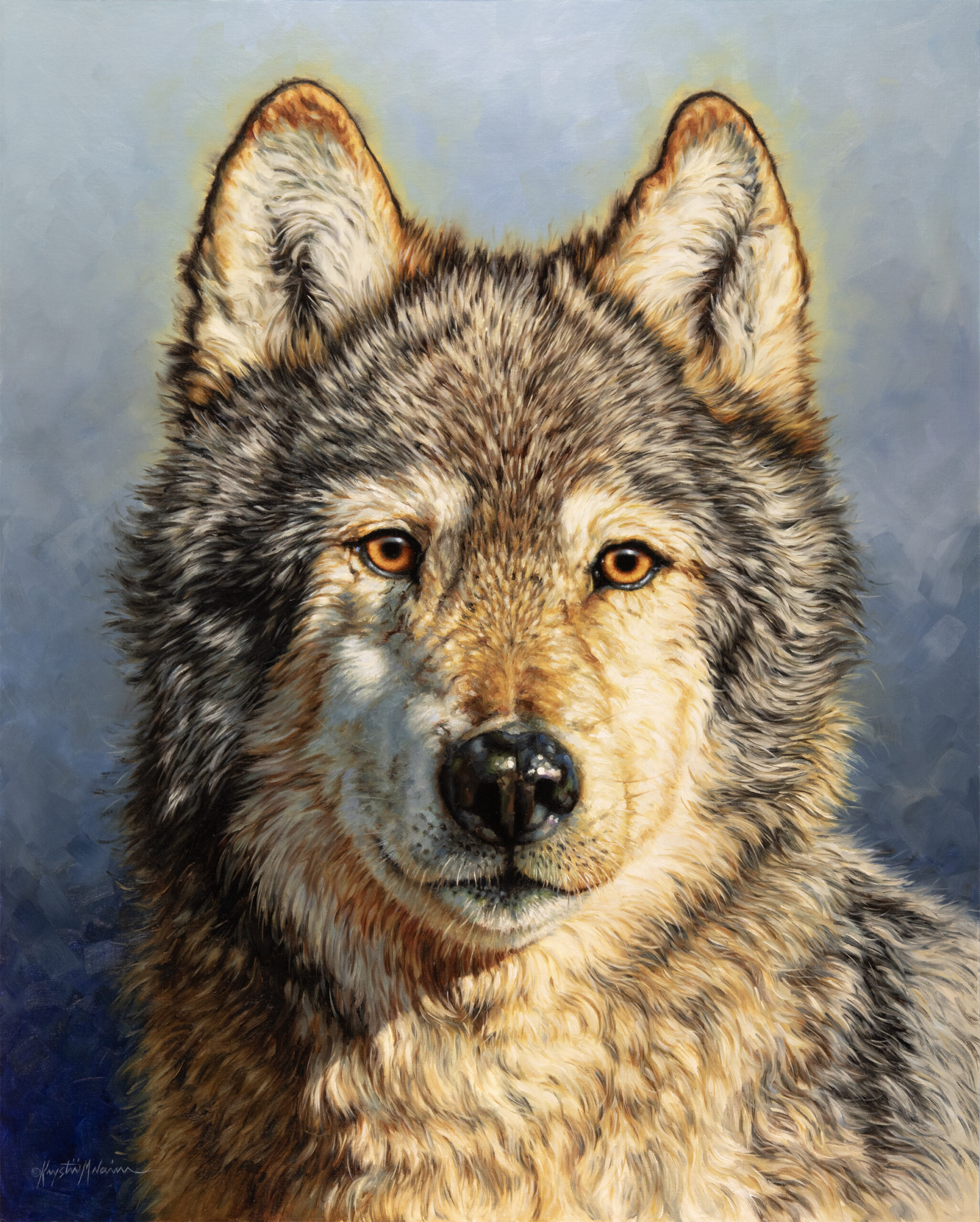 Buffalo Bill Art Show - Krystii Melaine, "Guardian of the Wilderness," 30 x 24 in., oil on Belgian linen panel