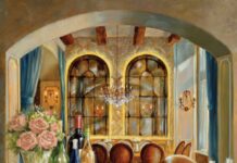 Coast to Cocktails: A Dual Perspective Angela Trotta Thomas (b. 1954), French Elegance, 2025, oil on linen, 40 x 30 in.