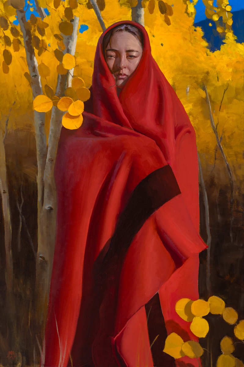 Western Art - Tony Pro, "Among the Golden Ones," oil, 36 x 24 in.