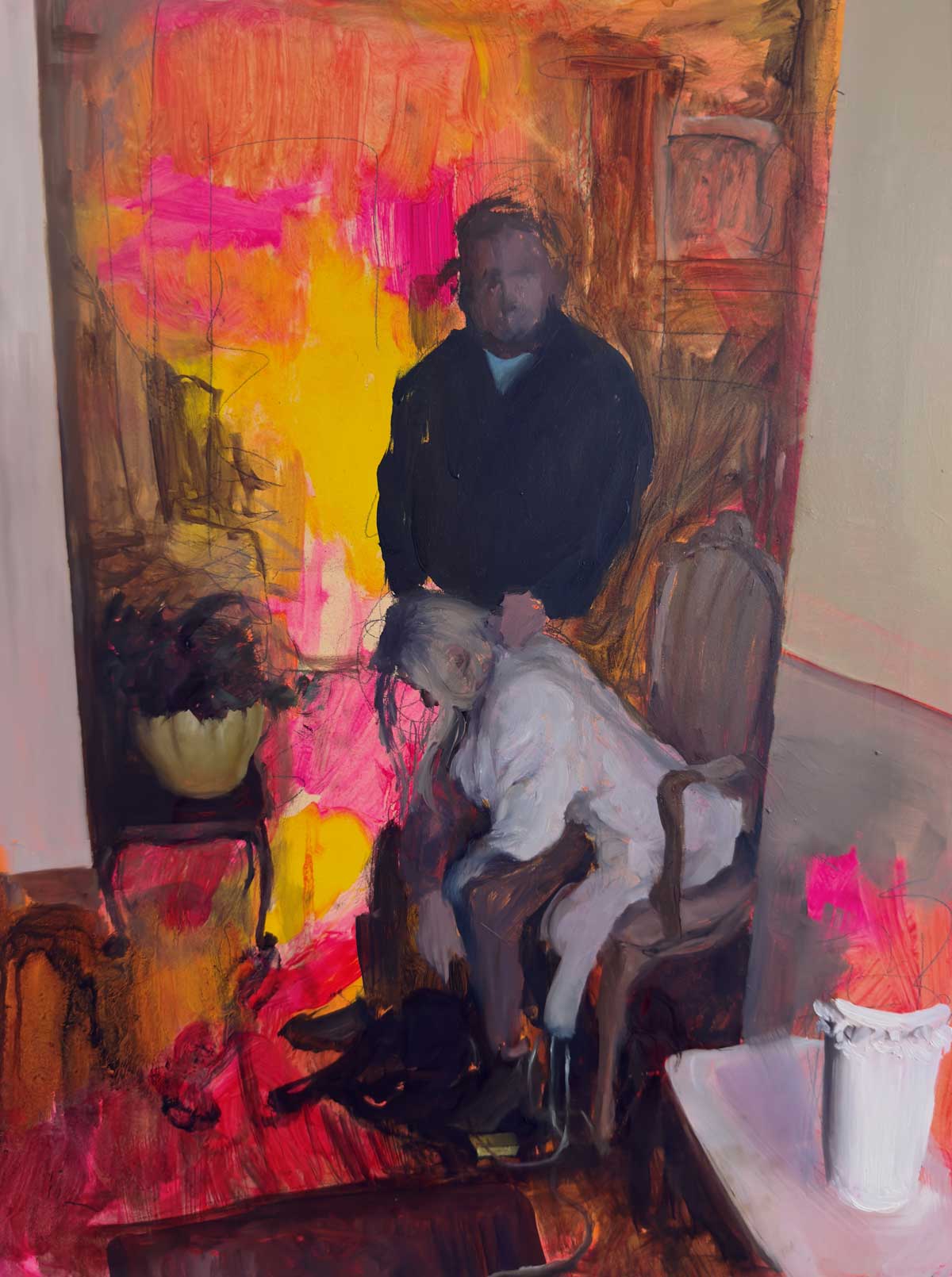 First Place: Erin Milan, "Before Chemo," oil on board, 16 x 12 in.