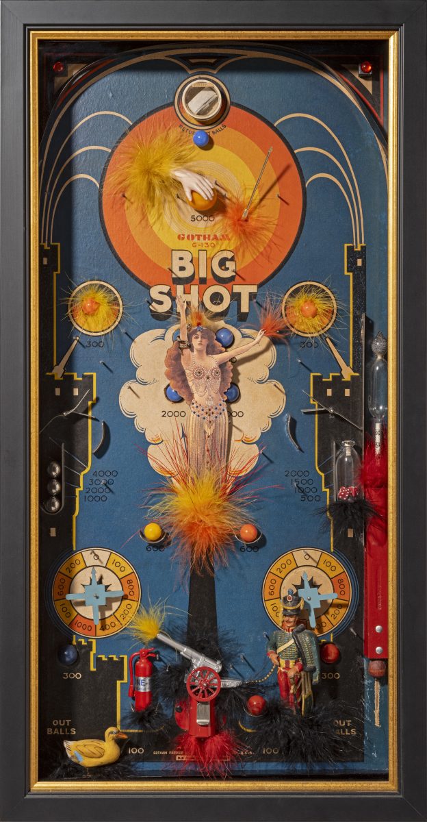 Maureen McCabe, Blue Ionia (2013), Mixed media on game board, Courtesy of the artist.Photography credit: Paul Mutino