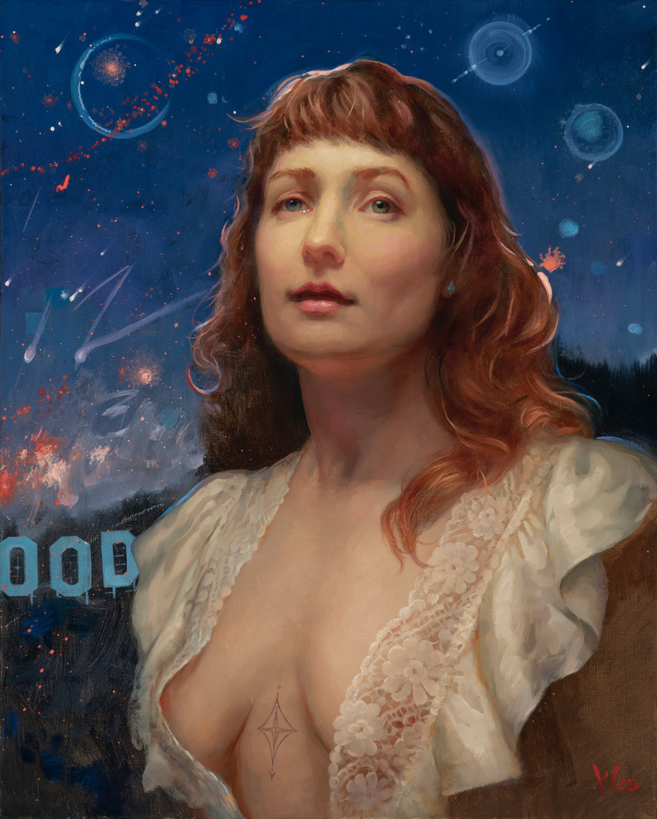 Patricia Watwood, "Celestial Phenomena," 2025, oil on linen, 20 x 16 inches
