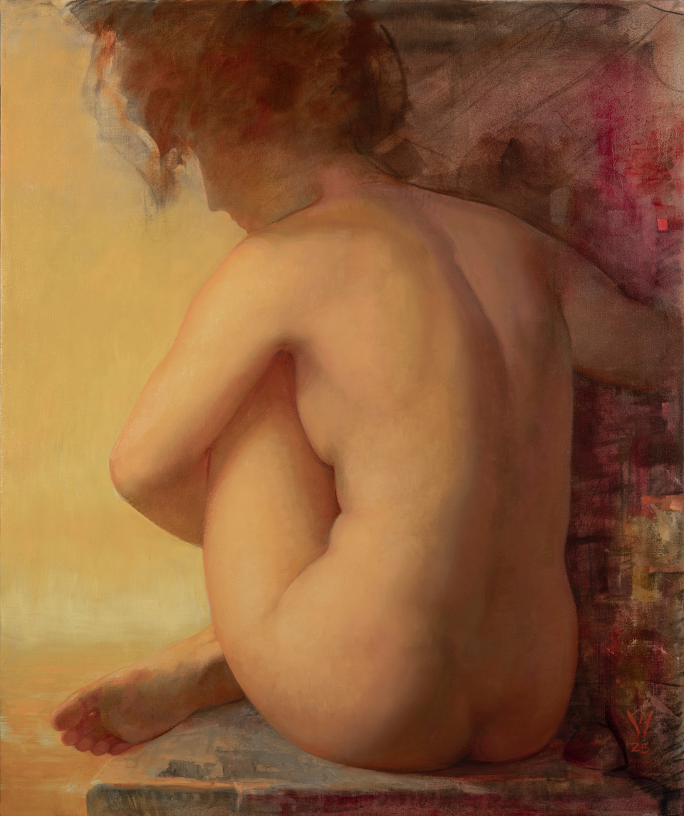 Patricia Watwood, "Golden Caryatid," 2025, oil on linen, 26 x 20 inches