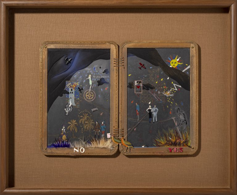 Maureen McCabe, Les Jeux Sont Faits (1978), Mixed media on slate, Courtesy of the artist.Photography credit: Paul Mutino.