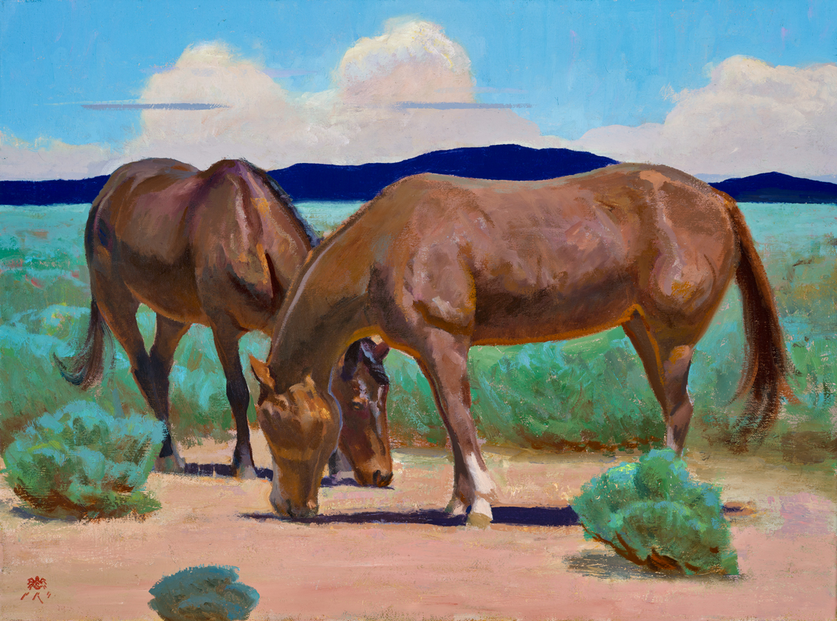 Tony Pro, "Lunch for Two," 2024, oil on linen, 18 x 24 in.