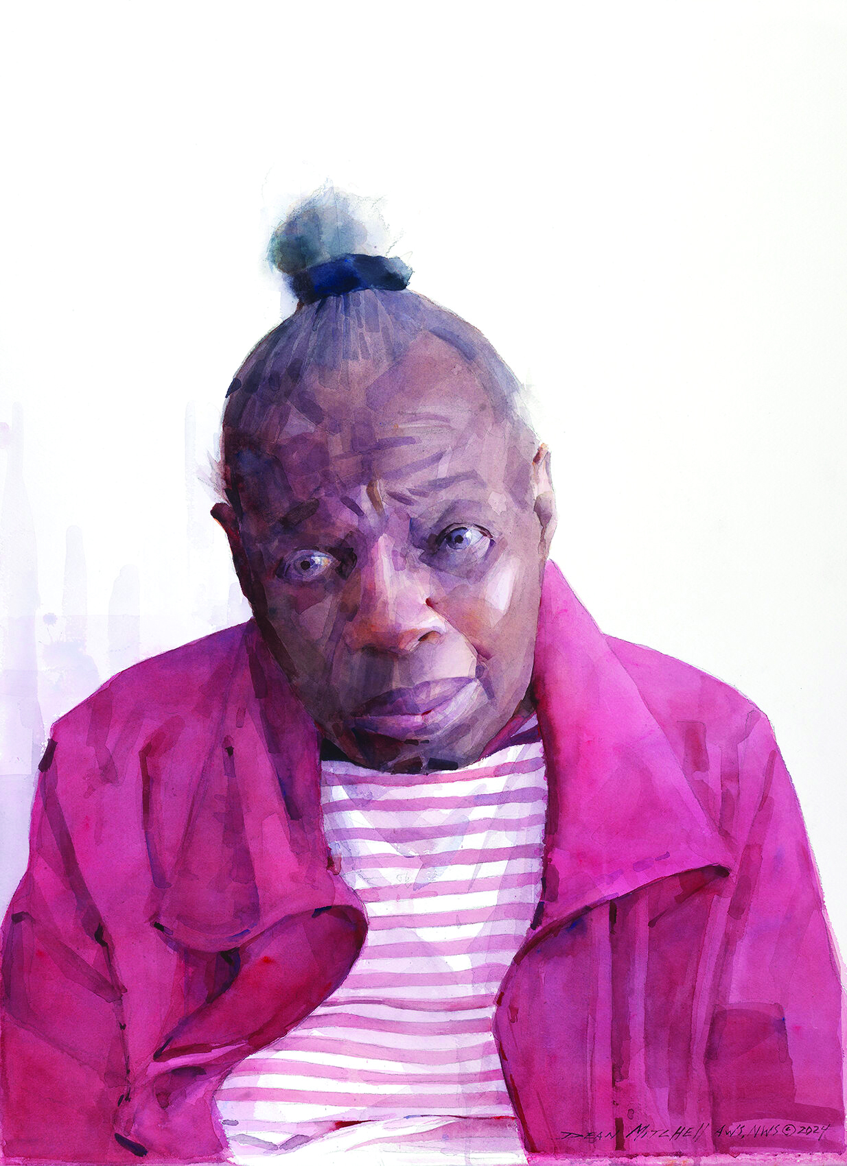 Dean Mitchell (b. 1957), "Miss Hazel," 2024, watercolor on paper, 30 x 22 in.