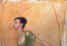 Timothy Rees: Gilded Souls TIMOTHY REES (b. 1985), Gilded Souls: Atlas, 2025, oil and 18-karat gold on linen, 48 x 36 in.