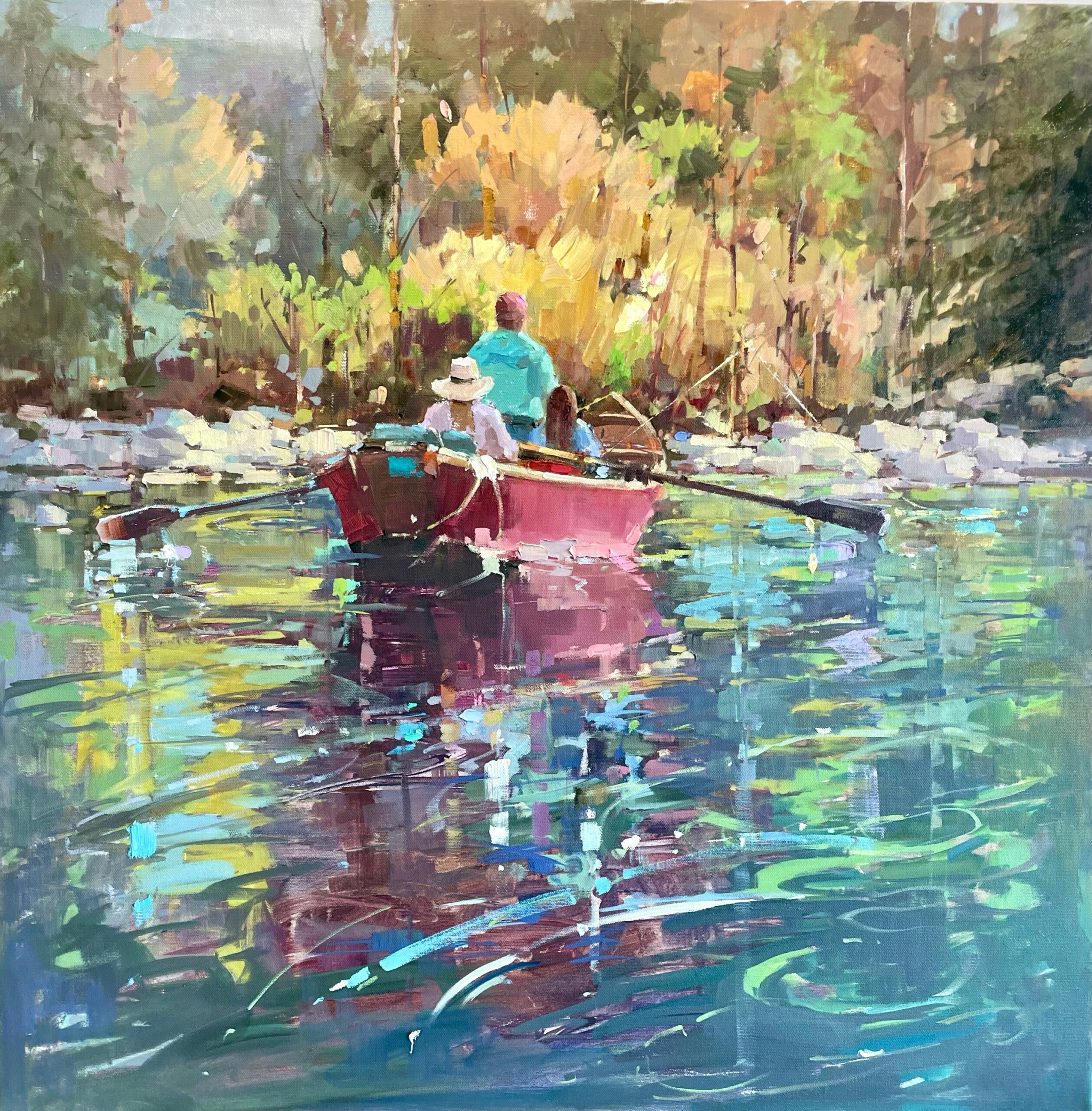 Michele Usibelli, "Autumn Currents," oil, 30 x 30 in.