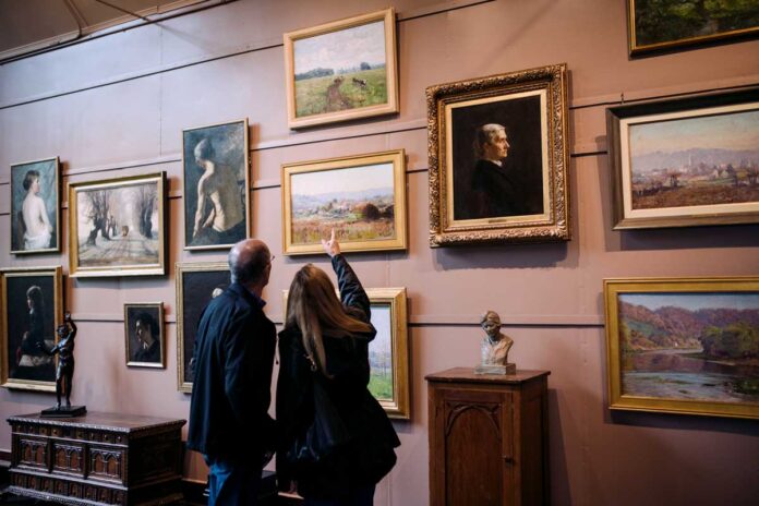 Visitors in the Large Studio of T.C. Steele
