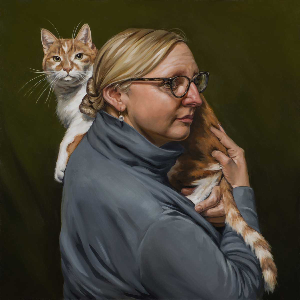 Honorable Mention: Melinda Whitmore, "Passenger," oil on aluminum, 16 x 16 in.