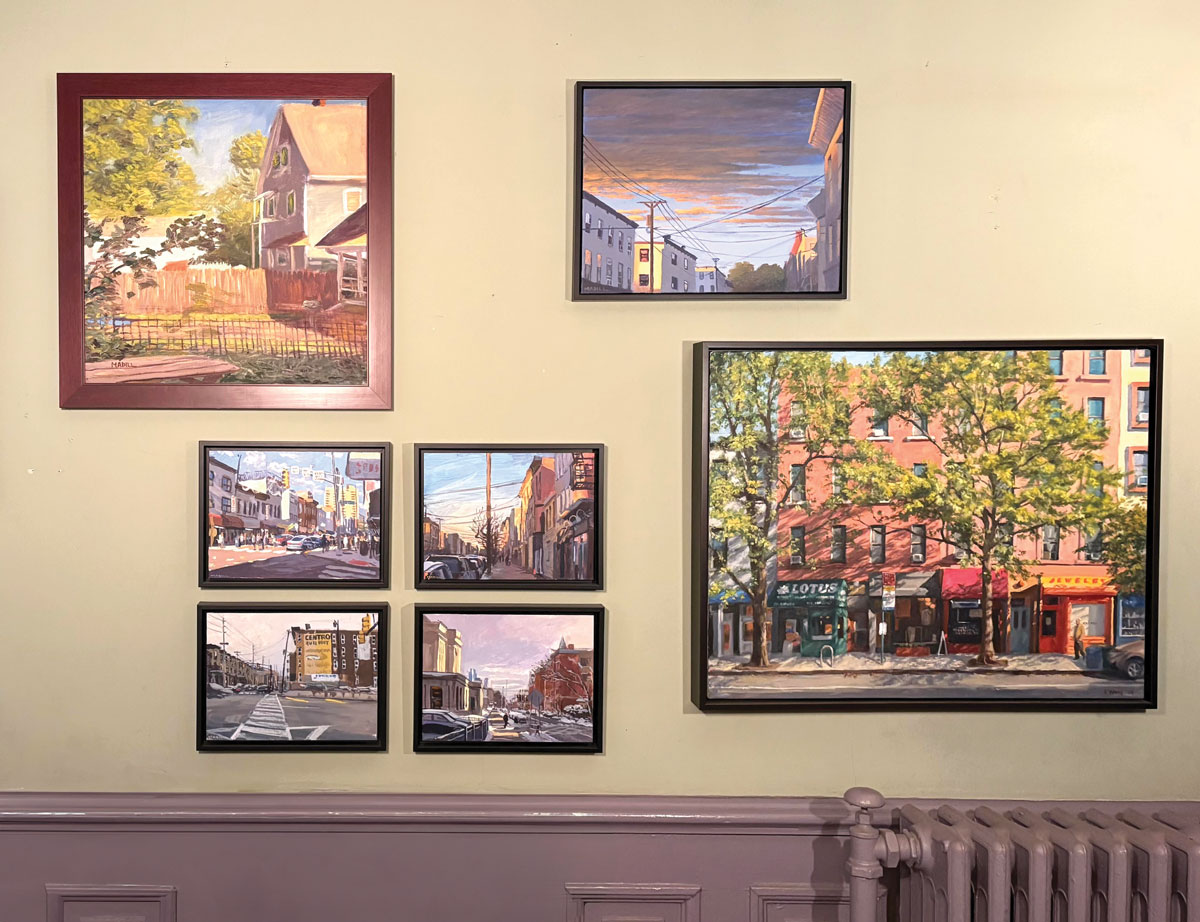 fine art collection - The large painting at right was painted by Ella Yang, and the others by Doug Madill.