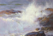 Featured Artwork: Barbara Jaenicke water crashing into rocks