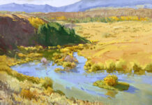 Featured Artwork: Lori Putnam stream near glowing field