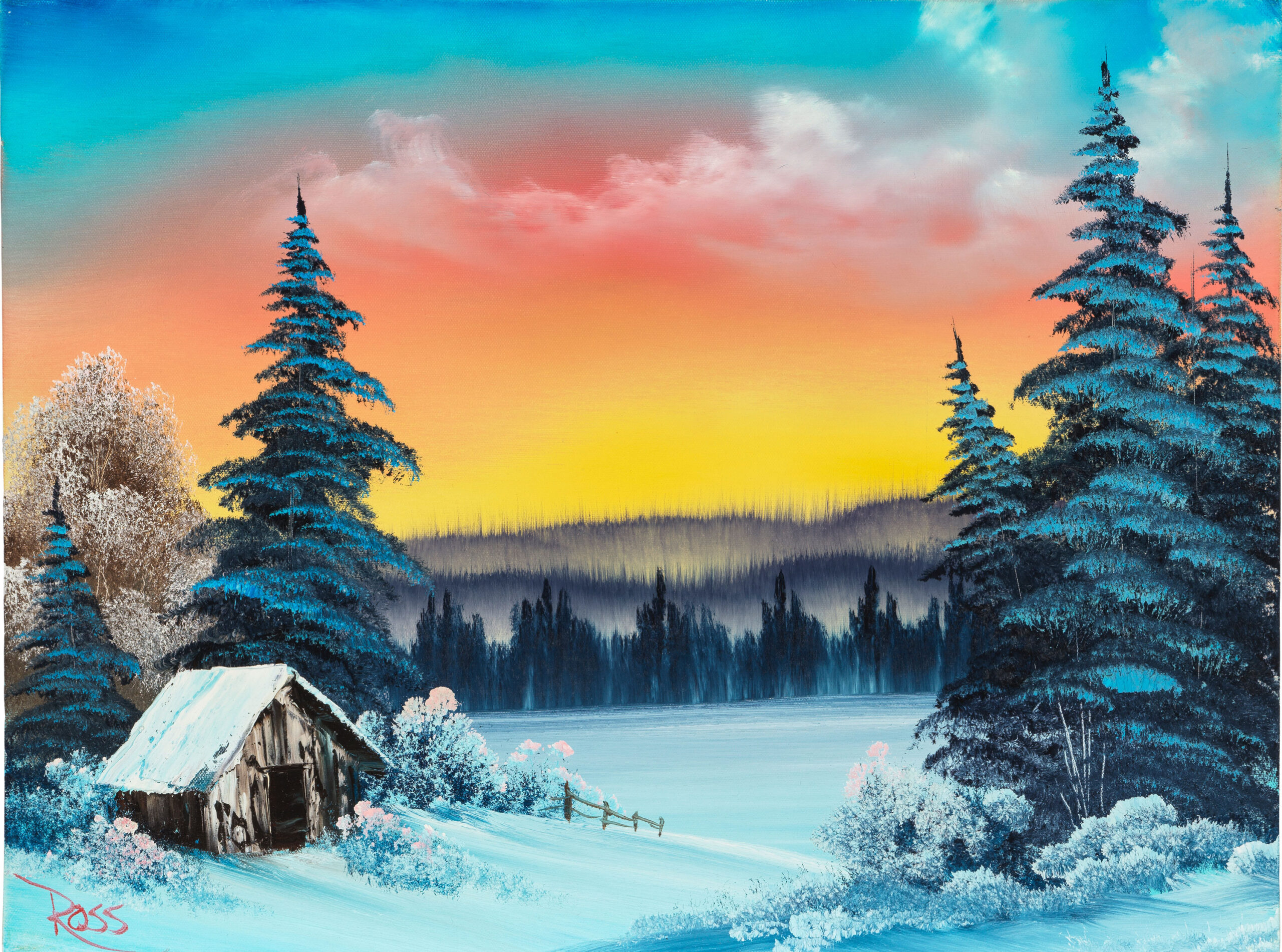 Bob Ross paintings - Winter's Peace