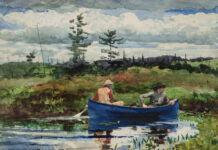 Of Light and Air: Winslow Homer in Watercolor Winslow Homer watercolors (1836–1910), "The Blue Boat," 1892, watercolor over graphite pencil on paper, 15 3/16 x 21 1/2 in., Museum of Fine Arts, Boston