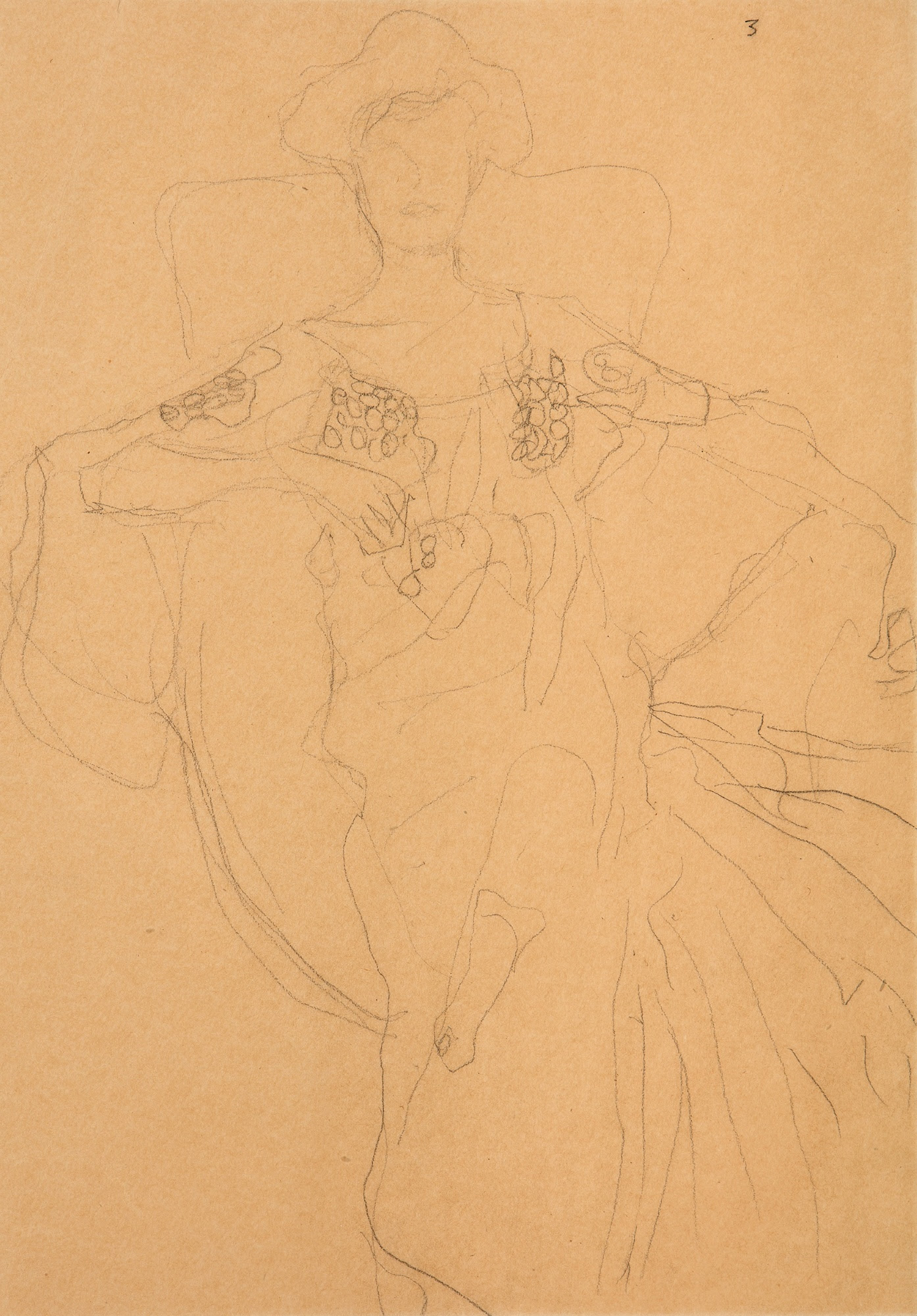 Gustav KlimtStudy for the portrait of Adele Bloch Bauer, 1903 Pencil on paper, 445 x 308 mm (17,5 x 12 in)