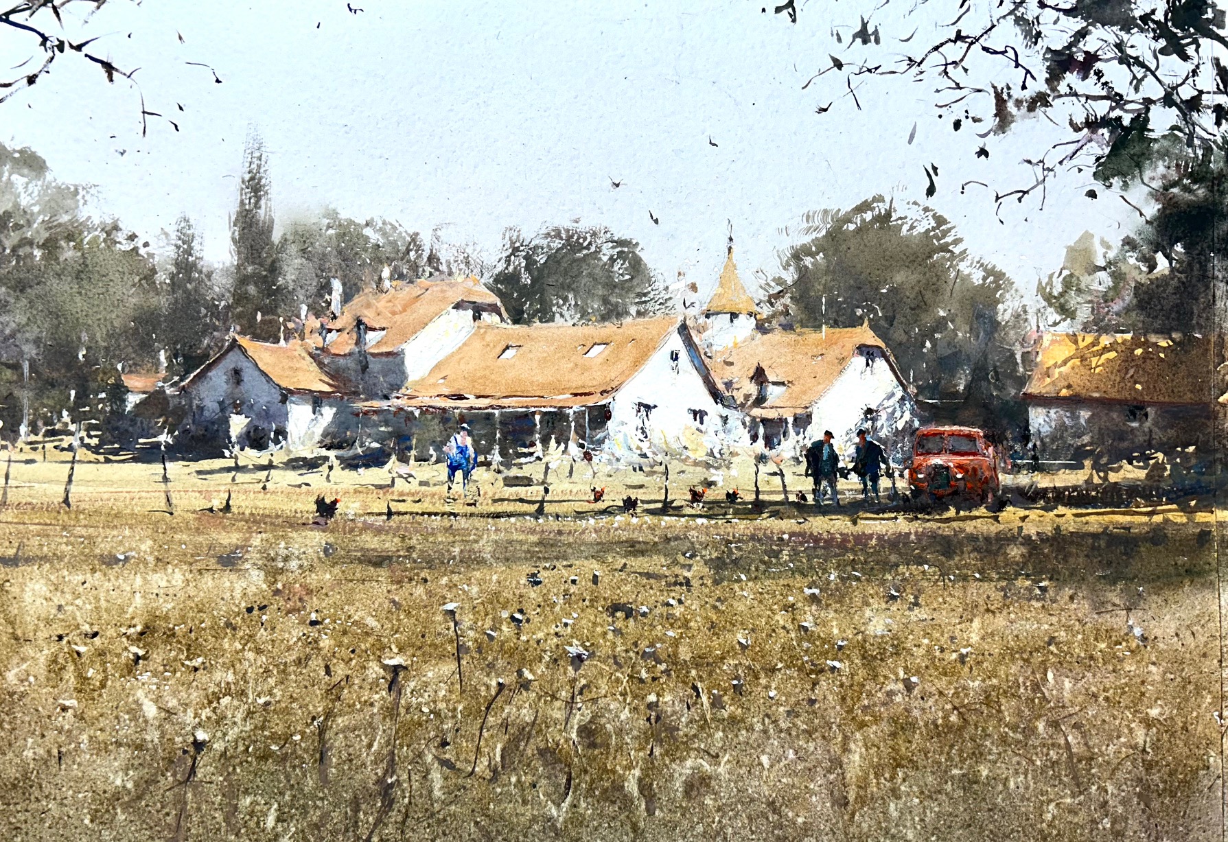 “Summer in Dordogne” 12 x 20, watercolor on paper, ID# SC33652, $4,450