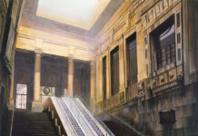 Social Memory Peter Waite, "Station/Milan," 1992, acrylic on PVC panels, 96 x 96 in., collection of Cynthia and Charles Peabody