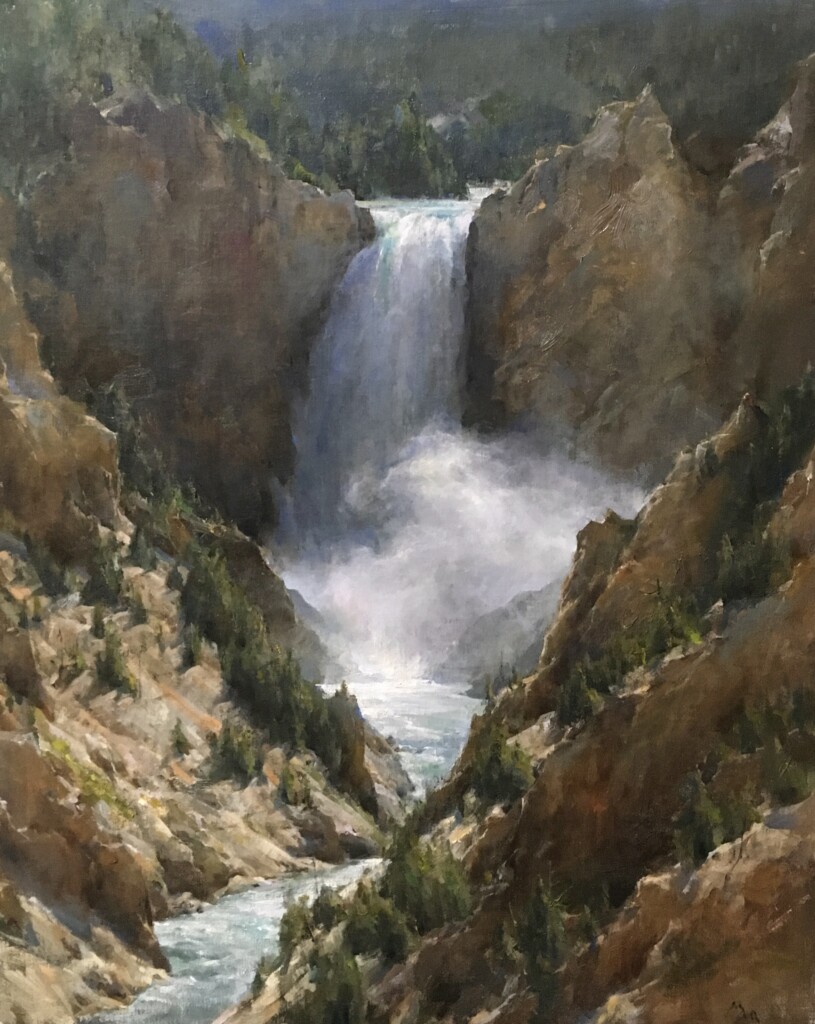 oil painting of Yellowstone Falls