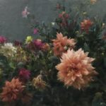 Kyle Ma: Light, Land & Legacy Still life painting of dahlias
