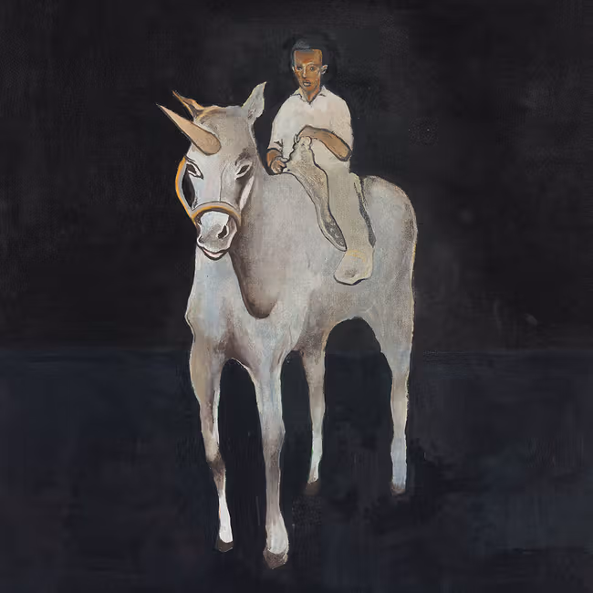 Noah Davis, "40 Acres and a Unicorn," 2007, Private Collection (c) The Estate of Noah Davis, Courtesy David Zwirner. Photo: Anna Arca