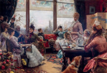 The “Parisianization” of Julius LeBlanc Stewart Julius LeBlanc Stewart, "Five O’Clock Tea," 1883–84, oil on canvas, 65 1/2 x 90 1/2 in., collection of Diane Jacobsen, Jacksonville