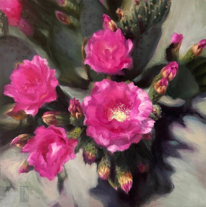 Scottsdale Artists' School - Laura Krusemark (b. 1977), "Desert Fireworks," 2025, oil on panel, 12 x 12 in.