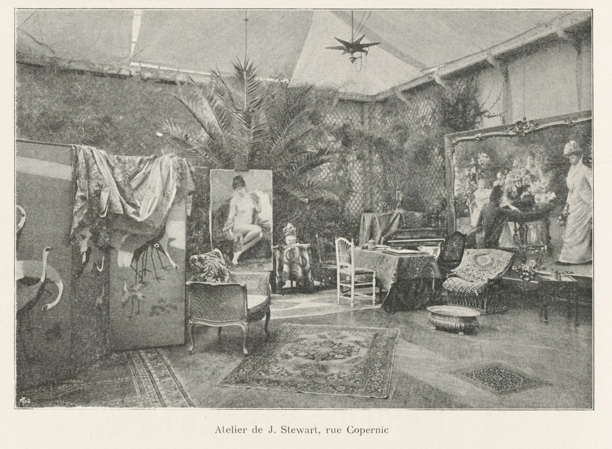 Photograph (by an unidentified photographer) of Stewart’s studio at 36 rue Copernic in Paris, 1890, private collection 