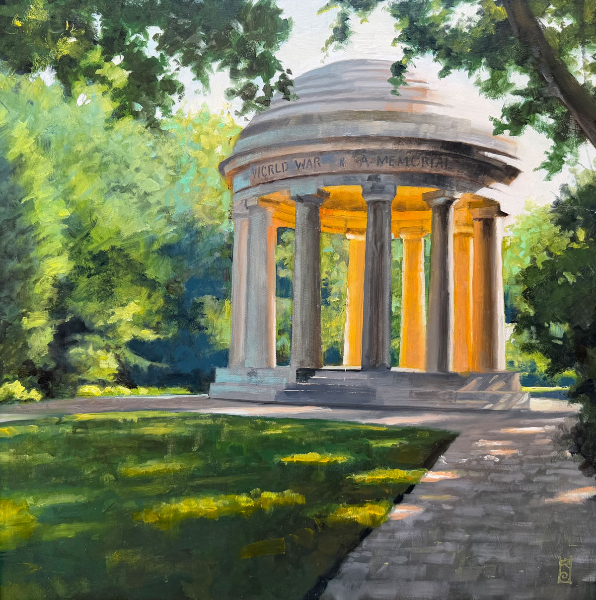 Steven S. Walker, “In Memoriam,” oil on panel, 18 x 18 in.