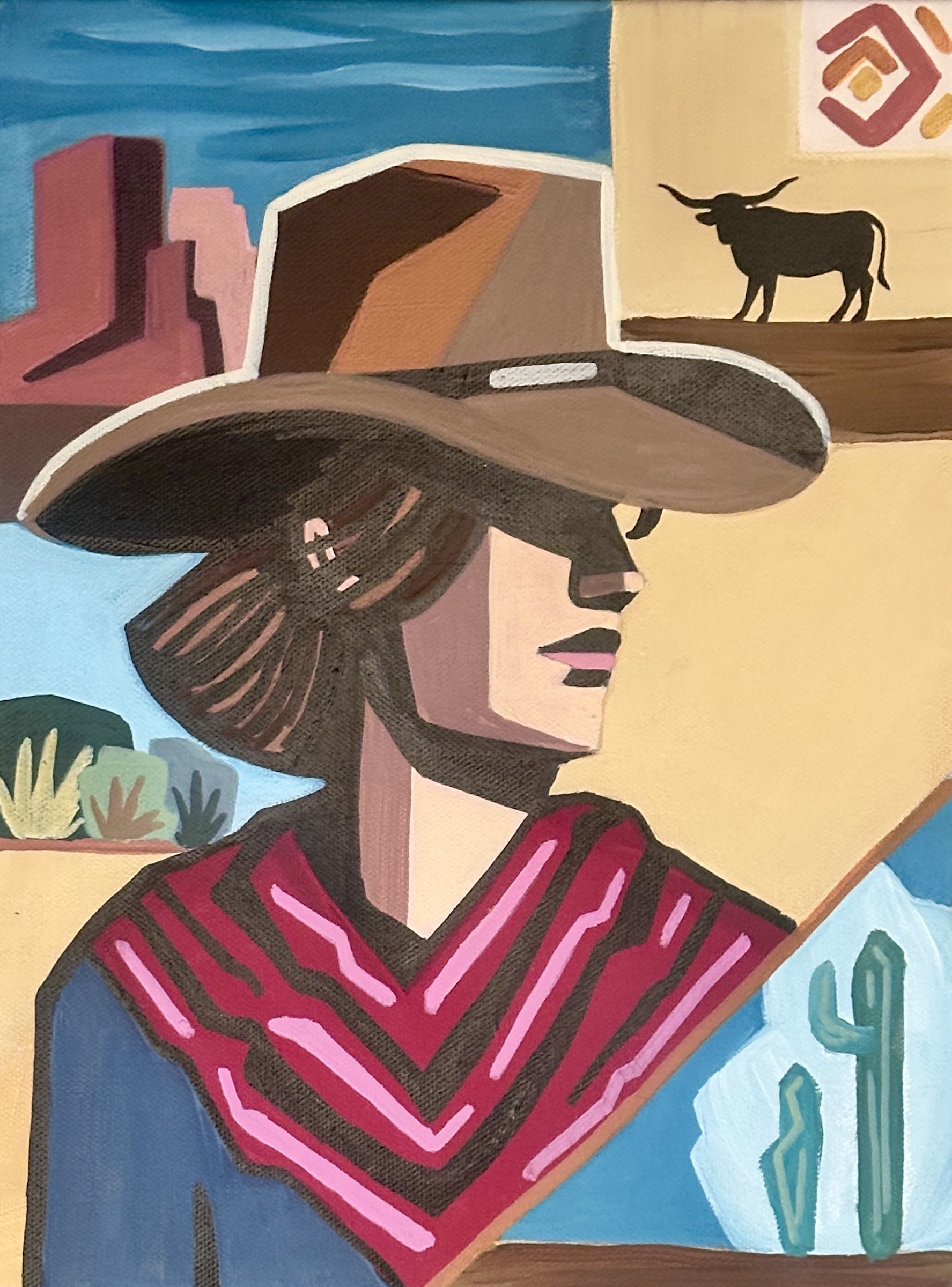Western Art - Angie Haskell, “Don't Be A Lady, Be A Legend,” 9 x 12 in. (Small Work Sale)