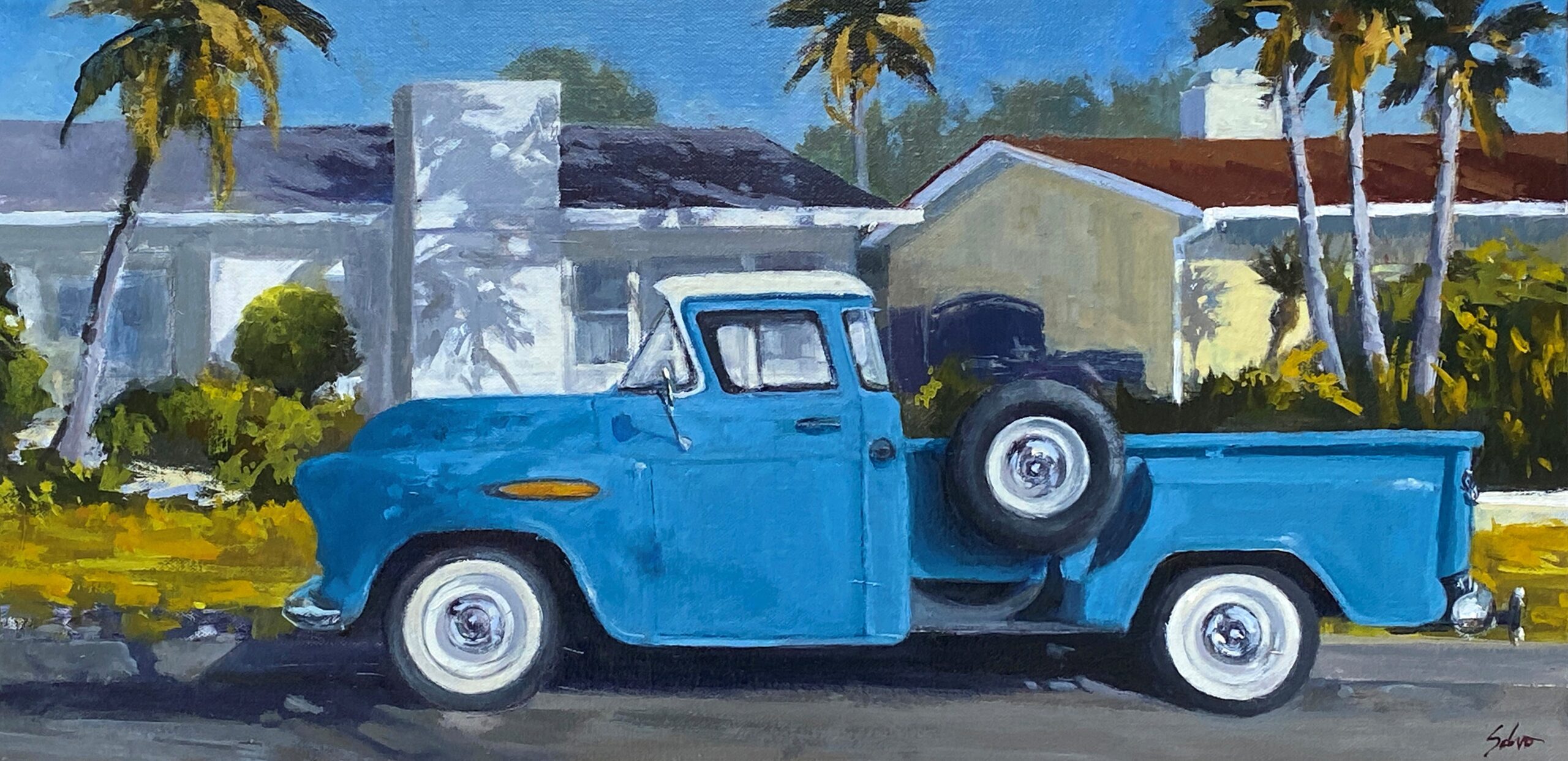 California Art Club - “Baker Street Chevy,” 12x24, oil, by Anthony Salvo