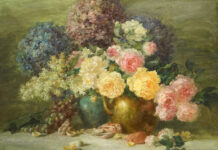 Art With Purpose: A Tribute to Joe Anna Arnett McLarry Fine Art - Joe Anna Arnett, "Antique Roses," 24 x 30 in.