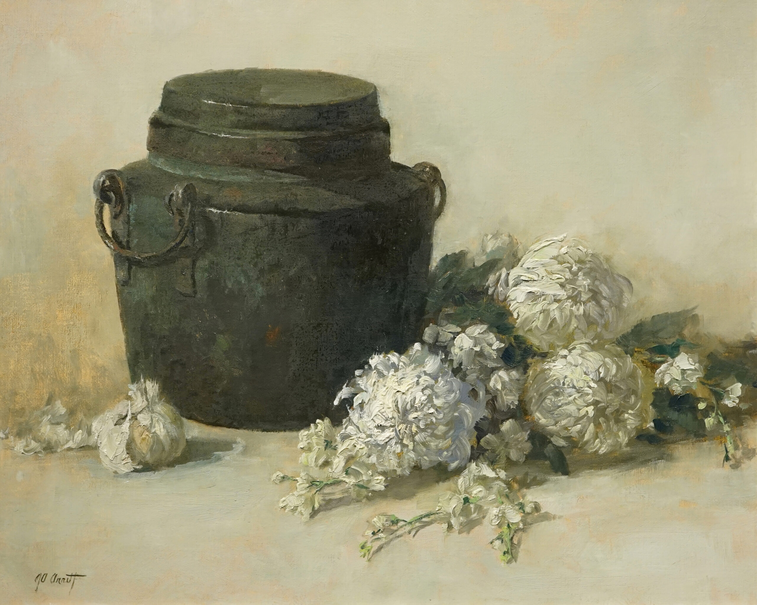 Joe Anna Arnett, "Chinese Bucket," 16 x 20 in., still life painting