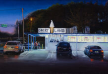 “Dairy Land” Lands Salon PleinAir Salon art competition - James Fleeson, “Dairy Land,” oil, 12 x 24 in.