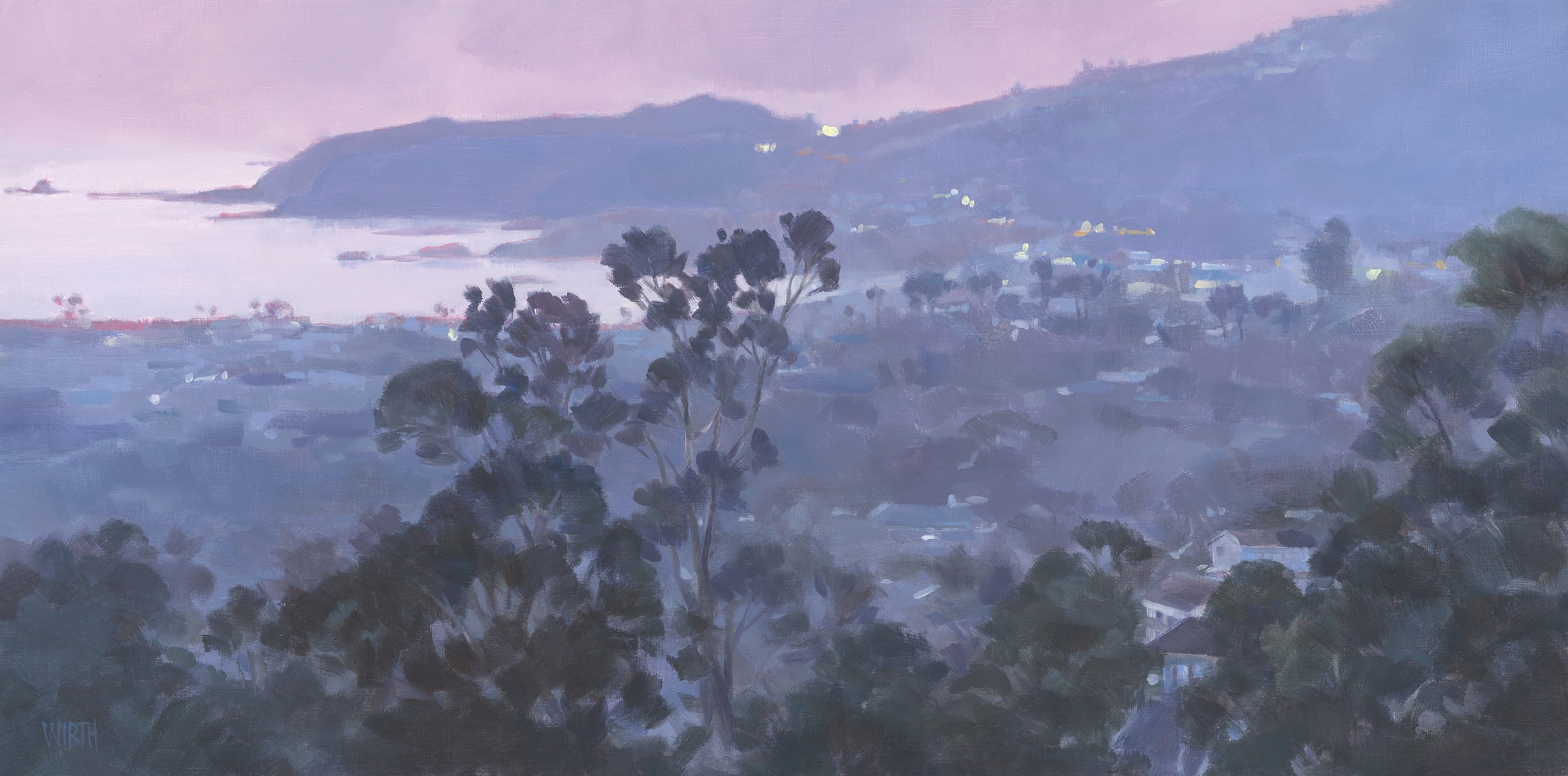 “Twilight Mist,” 12x24, acrylic, by Wendy Wirth