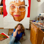 What It Was Like to Paint the Queen of Photorealism In-progress painting of Audrey Flack photorealism artist