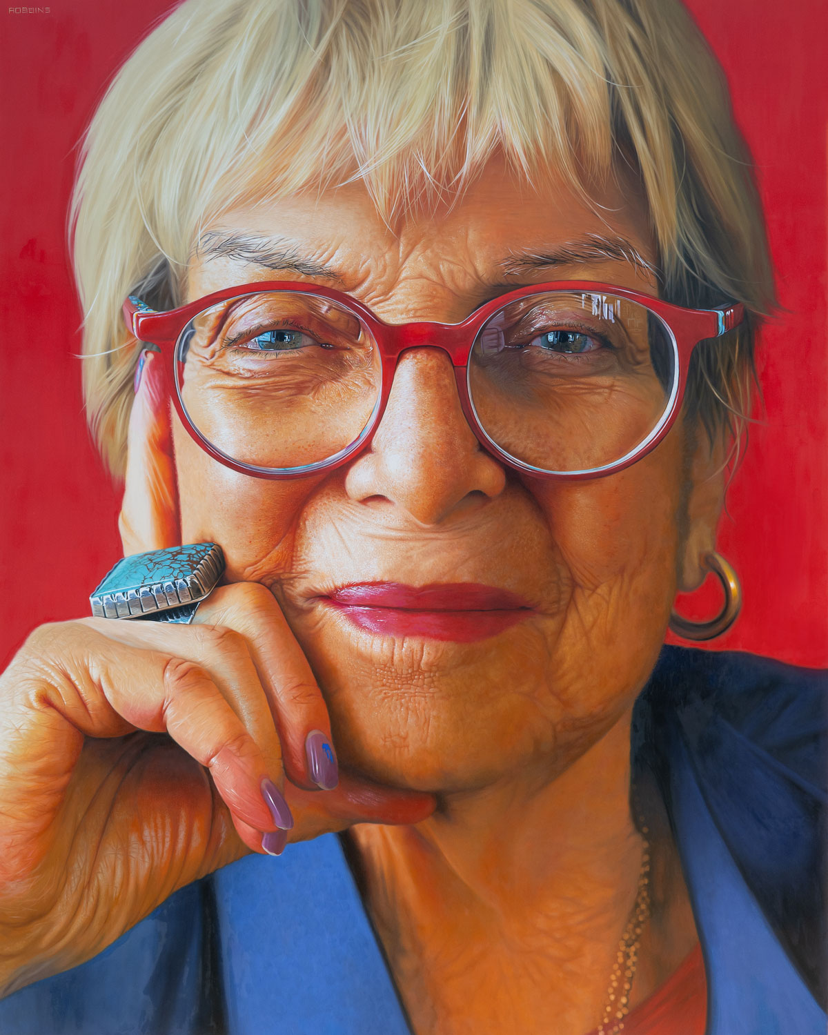 Nadine Robbins (b. 1966), "Ms. Audrey Flack," 2023, oil on linen, 60 x 48 in., private collection