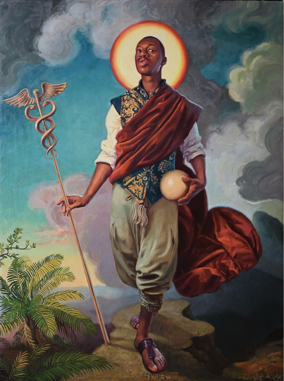 Richard Thomas Scott (b. 1980), "Apollo: The Age of Reason," 2026, oil on linen, 40 x 30 in.; featured in the story "Painting the Present with Eyes on the Past" in the May/June 2026 issue of Fine Art Connoisseur magazine